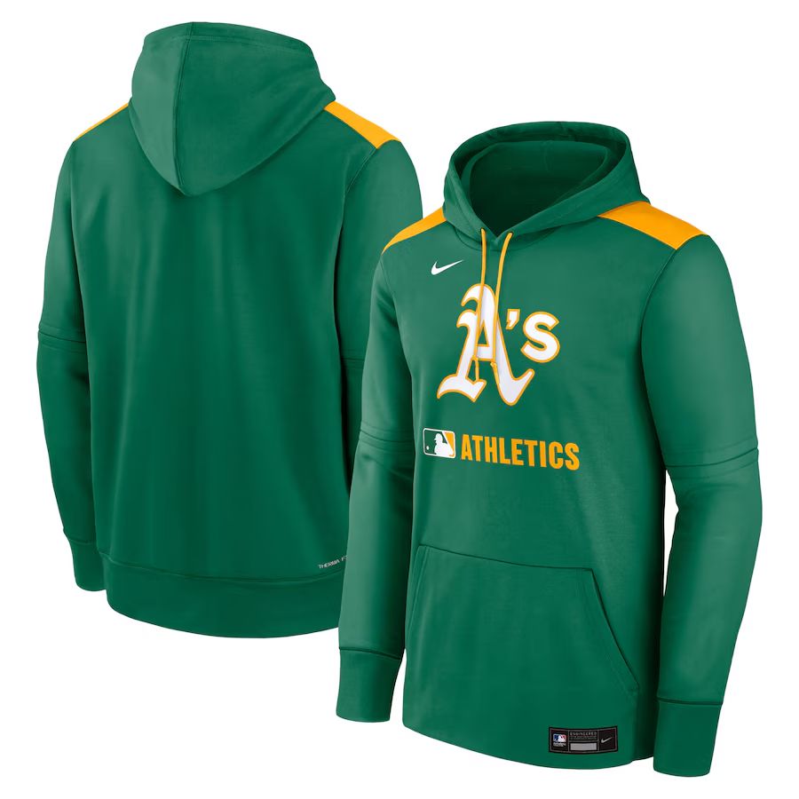 Men 2025 MLB Oakland Athletics Green Nike hoodie style 1